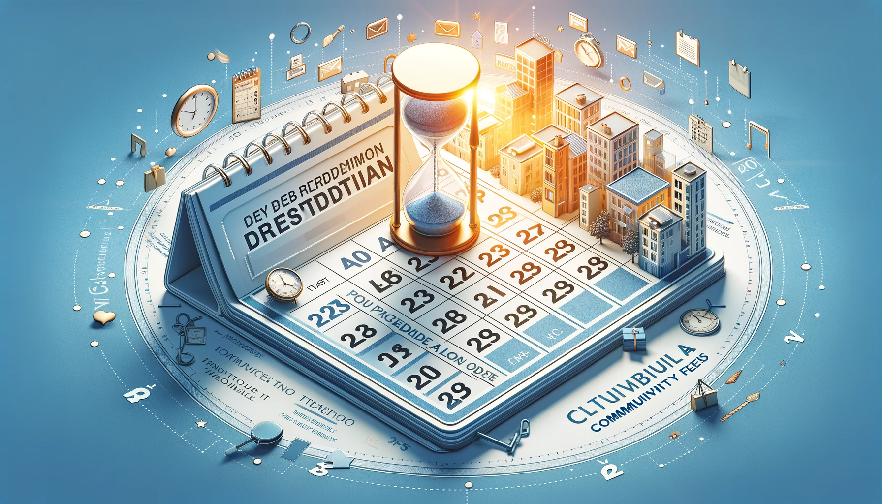 ¿Cuándo Prescriben las Deudas en la Comunidad de vecinos? 4 DALL·E 2024 02 06 19.41.49 An informative illustration depicting a calendar with a highlighted section marking the countdown to a debt prescription deadline in a community of pr