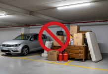 Objetos prohibidos en una plaza de garaje en Jaén